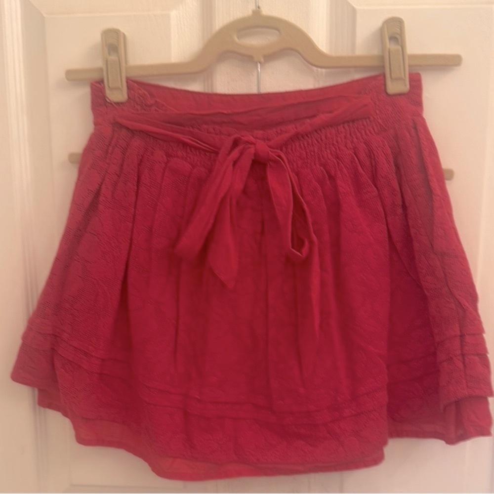 NWT- SO Pink Bubble Mini Skirt Ruffled Lacey Smocked Casual - Picture 2 of 4